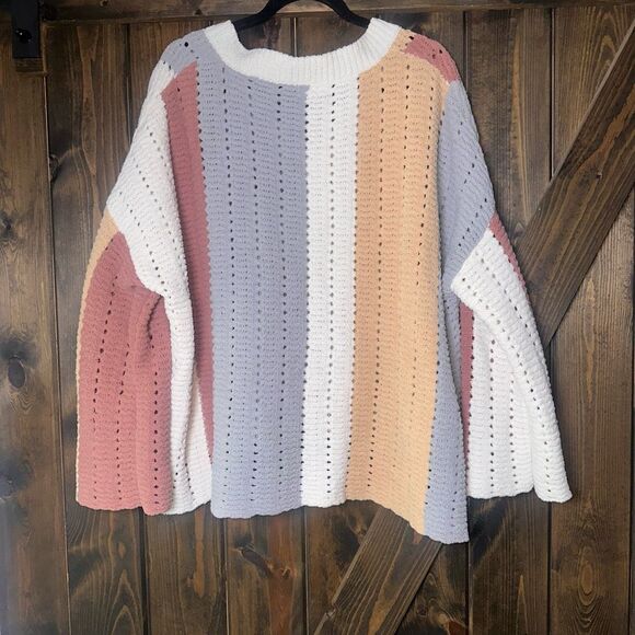 Pol Open Knit V Neck Sweater - Picture 4 of 6